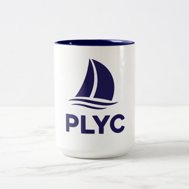 PLYC White Mug with Navy Interior  (Center)