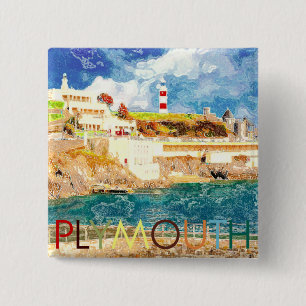 Plymouth 2 Inch Square Button