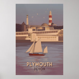 Plymouth Devon Travel Poster