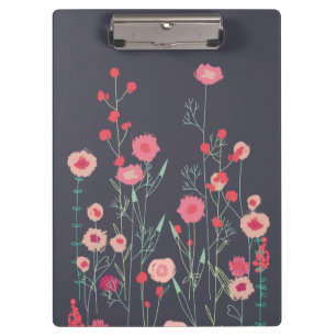 Plymouth Flowers Dark Boho Floral Painting Clipboard