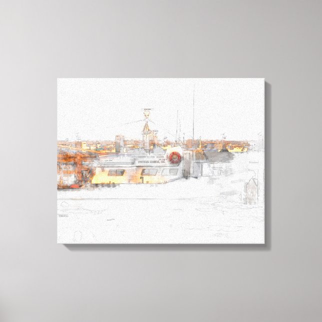 Plymouth Harbour Canvas Print (Front)