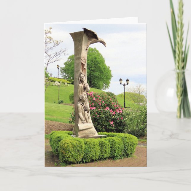 Plymouth immigrant statue in Spring Card (Front)
