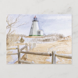 ・ Plymouth Lighthouse ・ Postcard