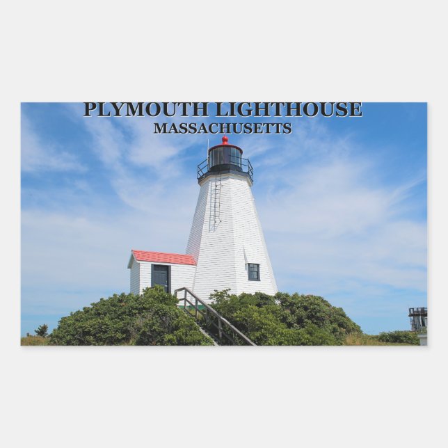 Plymouth Lighthouse, "The Gurnet", MA Stickers (Front)