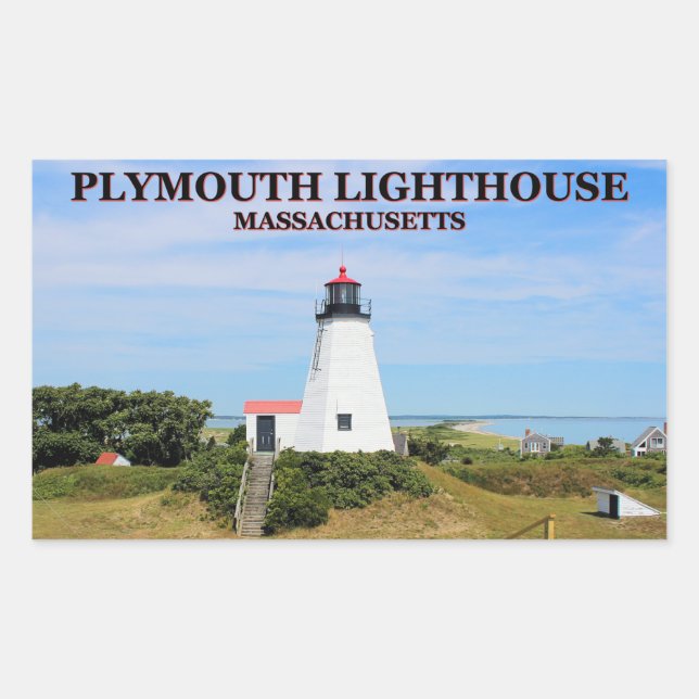 Plymouth Lighthouse, "The Gurnet", MA Stickers (Front)
