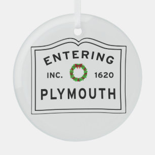 Plymouth, MA Vacances Wreath Ornement en céramique