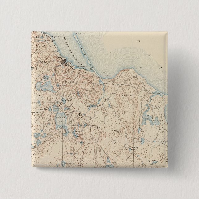 Plymouth, Massachusetts 2 Inch Square Button (Front)