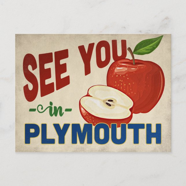 Plymouth Minnesota Apple - Vintage Travel Postcard (Front)