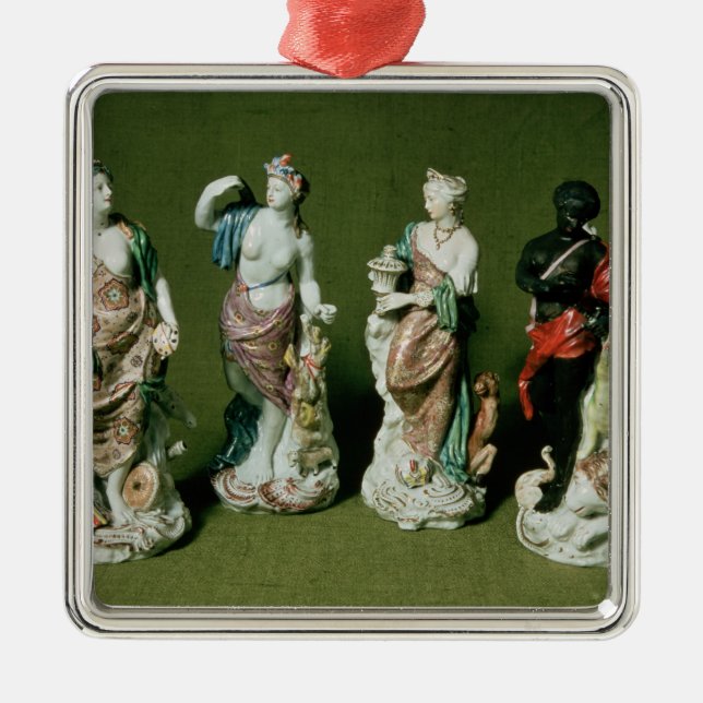 Plymouth porcelain figures of the Four Continents Metal Ornament (Front)