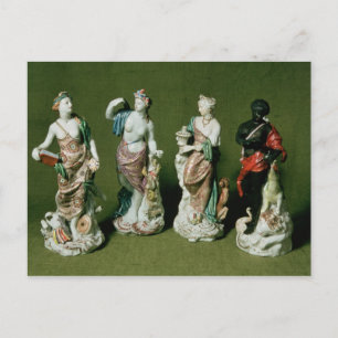 Plymouth porcelain figures of the Four Continents Postcard