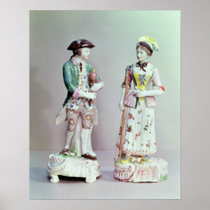 Plymouth porcelain shepherd and shepherdess poster
