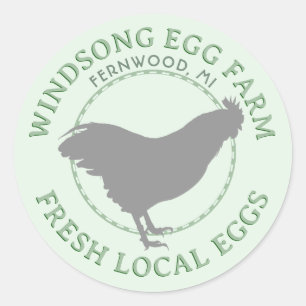 Plymouth Rock Hen Fresh Local Eggs Carton Label