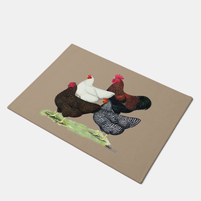 Plymouth Rock Quartet Doormat (Angled)