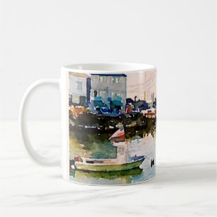 Plymouth, tasse d'aquarelle de paysage de bord de