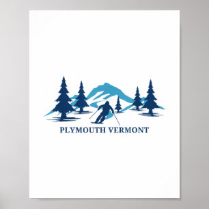Plymouth Vermont Ski Resort Skiing Skier _1 Poster