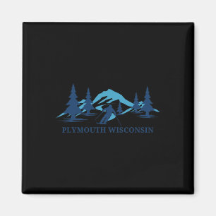 Plymouth Wisconsin Ski Resort Skiing Skier Magnet