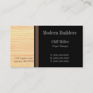 Plywood Construction Business Card, Brown Business Card