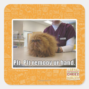 Plz remoov ur hand square sticker