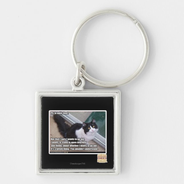 Plz to open door keychain (Front)