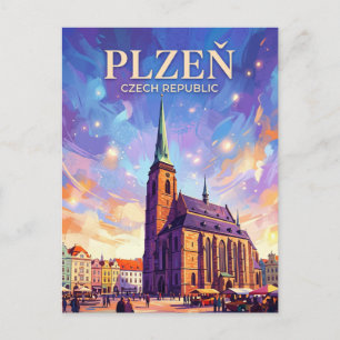 Plzeň Czech Republic Postcard