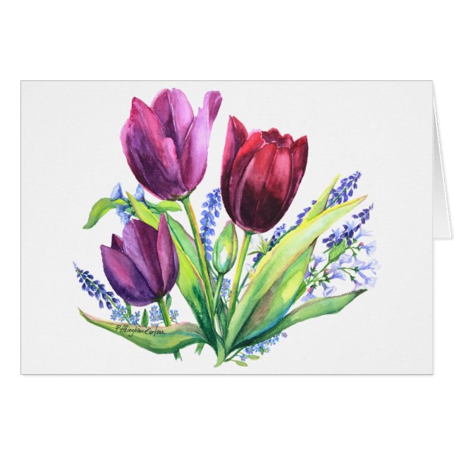 PMACarlson Tulips With Spring FlowersCard (Front Horizontal)