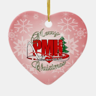 PMH Psychiatric-Mental Health Nurse CHRISTMAS Ceramic Ornament