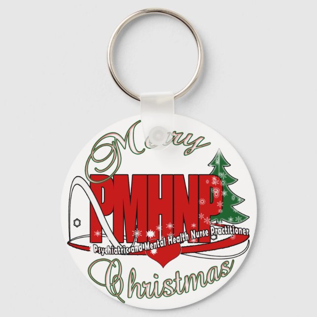 PMHNP CHRISTMAS Psychiatric  Mental Health Nurse Keychain (Front)