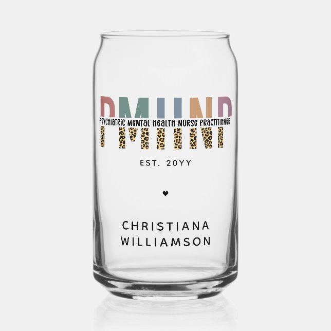 PMHNP Empreinte de léopard Psychiatrie Santé menta (Recto)