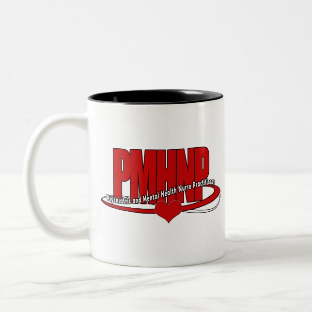 PMHNP Psychiatric  Mental Health Nurse Two-Tone Coffee Mug (Left)