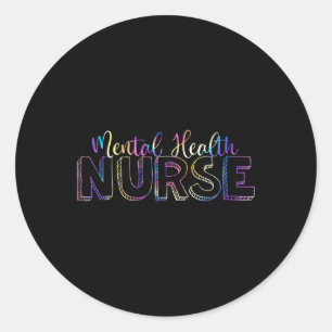 Pmhnp Tie Dye Mental Health Nurse Psych Psychiatri Classic Round Sticker