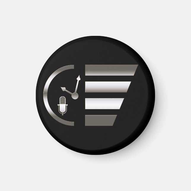 PMRP Chrome Mini-Logo Magnet — Small, Round (Front)