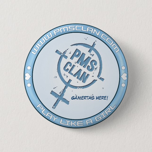 PMS Button- Blue Logo 2 Inch Round Button (Front)