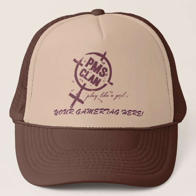 PMS Hat- Purple Logo Trucker Hat (Front)