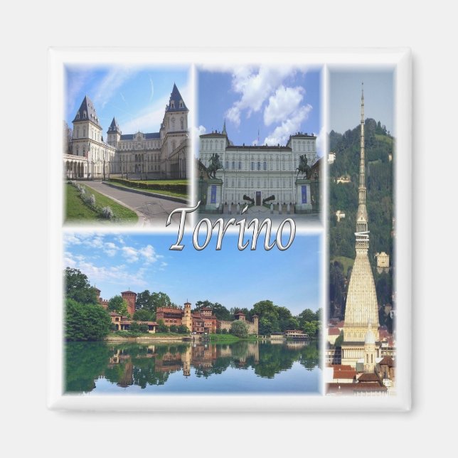 PMT004 TURIN, Mosaic, Piedmont, Italy, Fridge Magnet (Front)