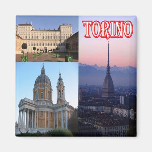 PMT011 TURIN, Mosaic, Piedmont, Italy, Fridge Magnet