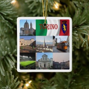 PMT012 TURIN, Mosaic, Piedmont, Italy, Ceramic Ornament