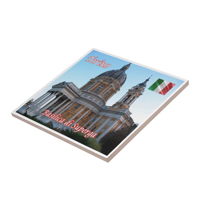 PMT018 TURIN  Basilica of Superga, Italy, Tile (Side)