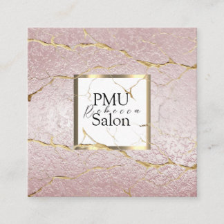 PMU Salon Colorful Typography Modern permanent Square Business Card