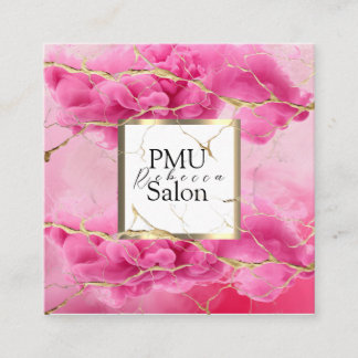 PMU Salon Colourful Typography Modern permanent Square Business Card