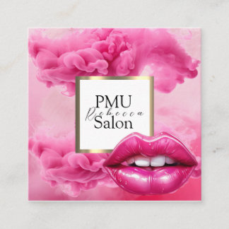 PMU Salon Colourful Typography Modern permanent Square Business Card