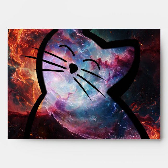 PN 34 Enveloppe de chat Silly Galaxy (Devant)