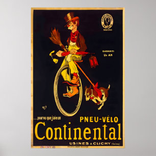 Pneus Continental Paris 1900 AFFICHE IMPRIMEE A5-A