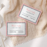 Pnk and Silver Bat Mitzvah Reply RSVP Card<br><div class="desc">This trendy insert card features bold lettering on the front with a layered look in silver glitter and white,  and a solid coloured back.  Add your text using the template form.  Change the font,  layout and colours using the Customize feature.</div>