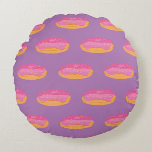 Pnk Doughnuts Round Pillow