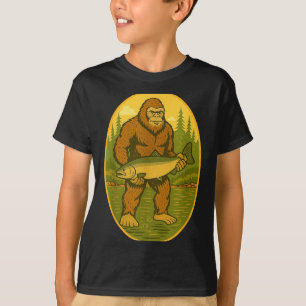 Pnw Steelhead Sasquatch Fishing Big Foot Salmon Fi T-Shirt