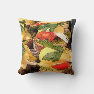 Poached Eggs with Avocado on Toast Throw Pillow