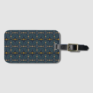 Poblano Hand made Tiles Pattern navy Luggage Tag