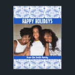 Poblanos Tile Pattern CUSTOM PHOTO Holiday Postcard<br><div class="desc">Customize this card by adding your own photo and text over the cute background. Check my shop for more colours and designs or let me know if you'd like something custom. Thanks for shopping with me!</div>