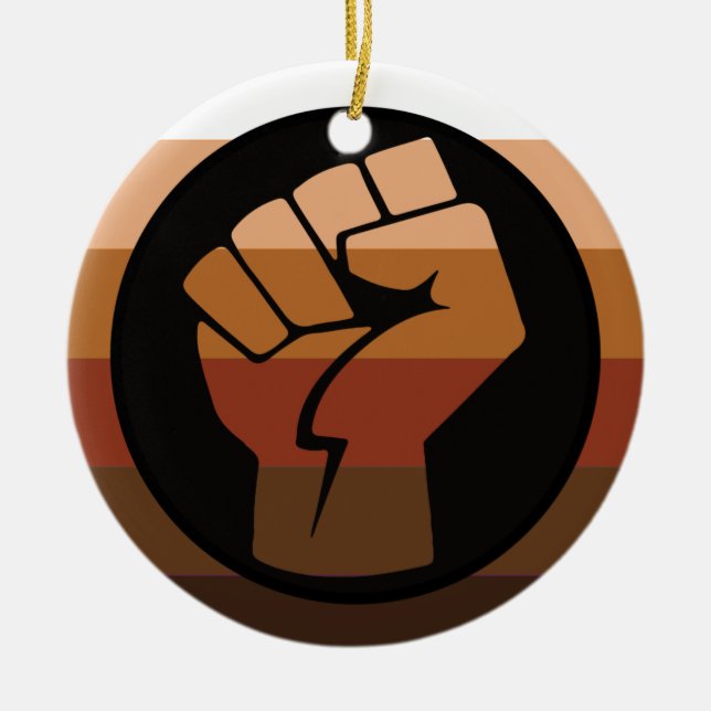 POC Pride Flag Ceramic Ornament (Front)