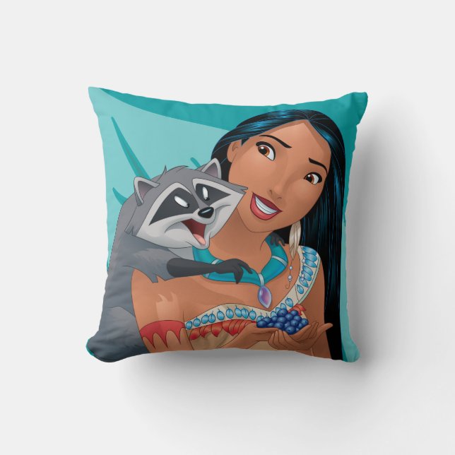 Pocahontas and Meeko Throw Pillow (Front)